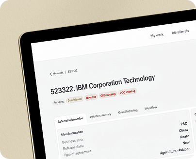 Insurance governance tool