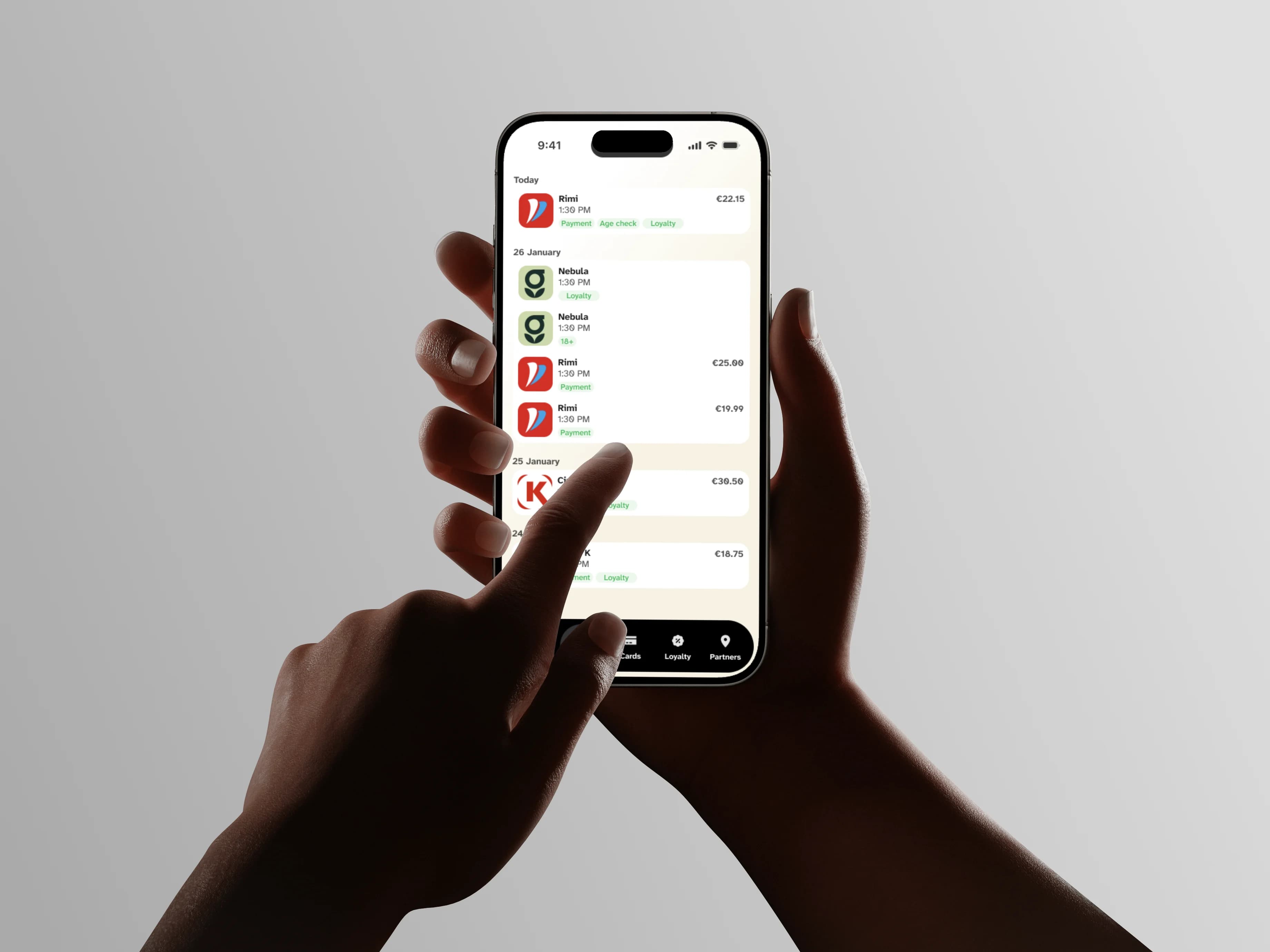 Handwave activity history on mobile
