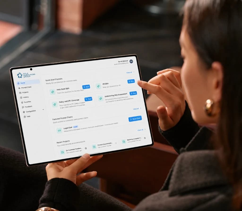 Title Resource Group, AI on every title order, already 30% of the annual cost target
