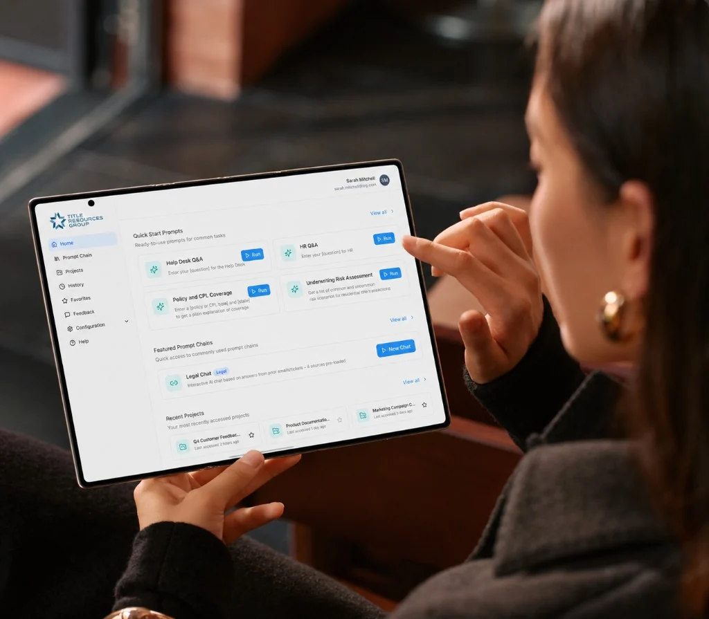 Title Resource Group, AI on every title order, already 30% of the annual cost target